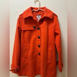 Worthington Women's Bright Orange Pea Coat